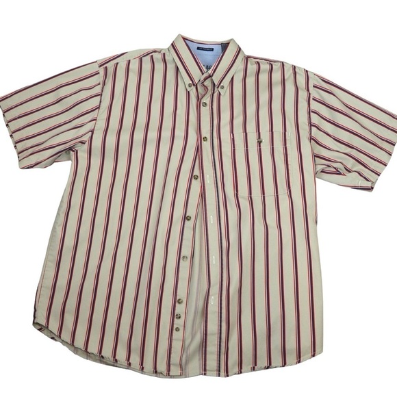 Bugle Boy Other - Bugle Boy Rockabilly No Wrinkle Striped Cotton Short Sleeve Shirt, Size Large